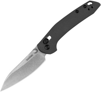 Kershaw Duster DuraLock Folding Knife Stonewash Finish 8Cr13MoV Stainless Blade Gray Glass Filled Nylon Handle 2059