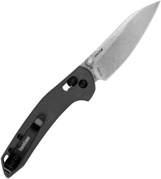 Kershaw Duster DuraLock Folding Knife Stonewash Finish 8Cr13MoV Stainless Blade Gray Glass Filled Nylon Handle 2059