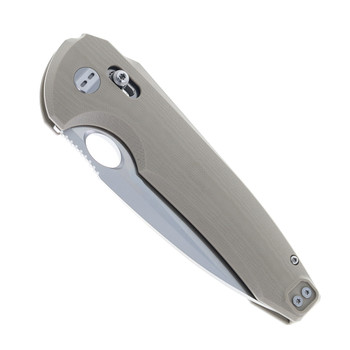 Bestech Noctar Folding Knife Tan G10 Handle 14C28N Drop Point Plain Edge Satin Finish BG66C