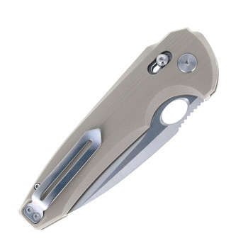 Bestech Noctar Folding Knife Tan G10 Handle 14C28N Drop Point Plain Edge Satin Finish BG66C