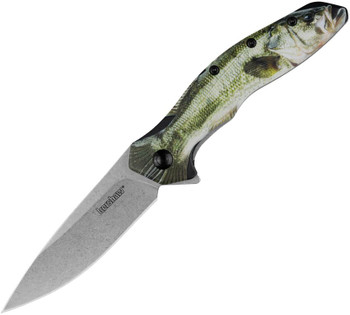Kershaw Shoreline Folding Knife Linerlock A/O Bass Themed Aluminum