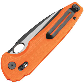 Bestech Noctar Folding Knife Orange G10 Handle 14C28N Drop Point Plain Edge Two Tone Finish BG66D