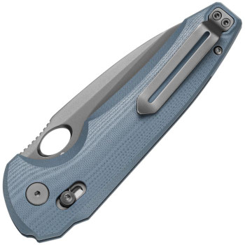 Bestech Noctar Folding Knife Blue/Gray G10 Handle 14C28N Drop Point Plain Edge Gray PVD Finish BG66E