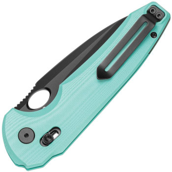 Bestech Noctar Folding Knife Mint Green G10 Handle 14C28N Drop Point Plain Edge Black PVD Finish BG66F