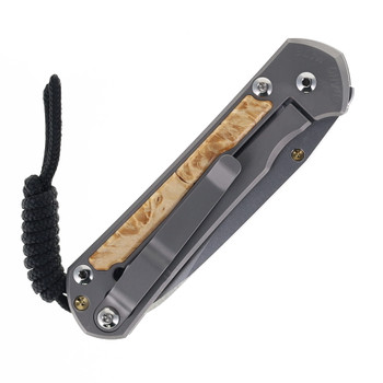 Chris Reeve Small Sebenza Box Elder Inlay Pocket Knife Glass Blasted Titanium Handle Insingo Stonwashed Magnacut Blade S31-1126