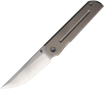 North Mountain Blade Chop Folding Knife Satin Titanium Handle SLD Tanto Plain Edge 2502-CT