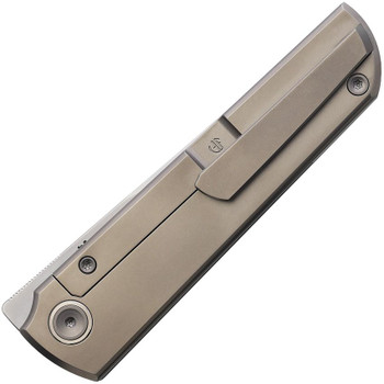 North Mountain Blade Chop Folding Knife Satin Titanium Handle SLD Tanto Plain Edge 2502-CT