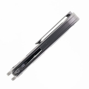 TwoSun Folding Knife Grey Titanium Handle M390 Plain Edge ts261