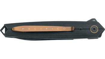 Fox Knives Pacifico Folding Knife Black G10 Handle Magnacut Plain Edge Black Stonewash Finish FX-ATC-OG02 TIPVDSW