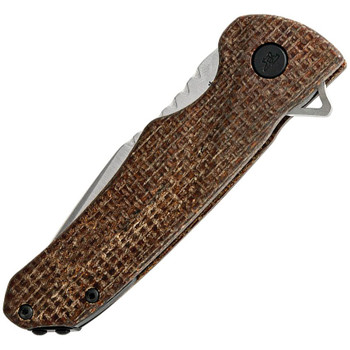 Buck Sprint Pro Folding Knife Brown Burlap Micarta Handle S35VN Drop Point Plain Edge Satin Finish 0841BRS1