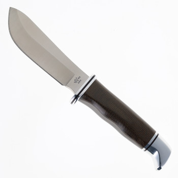 Buck Skinner Pro Fixed Blade Knife Brown Canvas Micarta Handle S35VN Skinner Plain Edge Satin Fnish 103GRS1