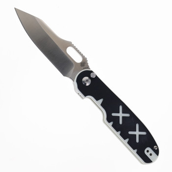 Kizer Cormorant Folding Knife Black/White G10 Handle S35VN Clip Point Plain Edge Satin Finish Ki4562A1