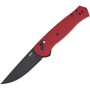CRKT Sero Folding Knife Red GRN Handle S35VN Plain Black Blade 7170R
