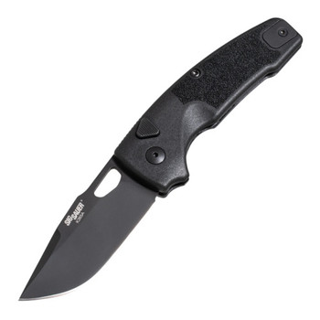 Hogue Knives Sig Automatic Knife Black GFN Handle Magnacut Clip Point Plain Black Blade 16330
