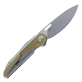 Bestech SENU Folding Knife Titanium/Ultem Handle S90V Plain Edge Beadblast/Flat Satin Finish BT2601A