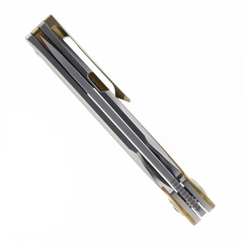 Bestech SENU Folding Knife Titanium/Ultem Handle S90V Plain Edge Beadblast/Flat Satin Finish BT2601A