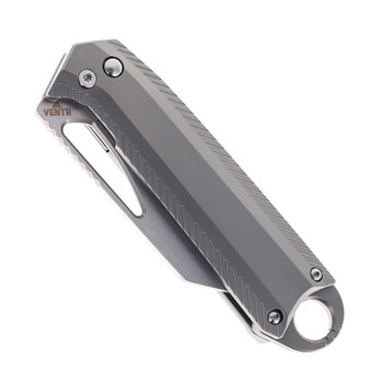 Ketuo Ventr 4 Folding Knife Beadblast Titanium Handle Satin M390 Blade Blue Clip Ventr V4 BL/S
