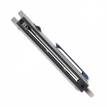 Ketuo Ventr 4 Folding Knife Beadblast Titanium Handle Satin M390 Blade Blue Clip Ventr V4 BL/S