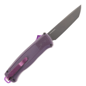 (Used) Benchmade Shootout OTF Auto Knife Purple Handle CPM-CruWear Tanto Gray PVD Blade 5370GY-06