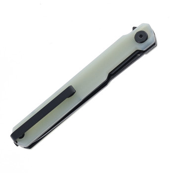 Bestech DUOZ Folding Knife Jade G10 Handle 14C28N Plain Edge Black PVD Finish BG65D