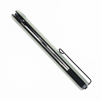 Bestech DUOZ Folding Knife Jade G10 Handle 14C28N Plain Edge Black PVD Finish BG65D