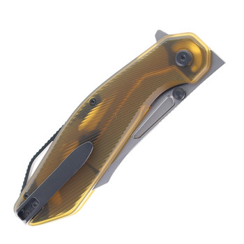 Ketuo Syndicate Folding Knife Yellow PEI Handle M390 Blade Satin Blade