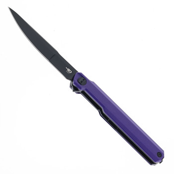 Bestech DUOZ Folding Knife Purple G10 Handle 14C28N Plain Edge Black PVD Finish BG65E