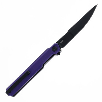 Bestech DUOZ Folding Knife Purple G10 Handle 14C28N Plain Edge Black PVD Finish BG65E