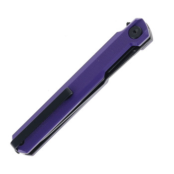 Bestech DUOZ Folding Knife Purple G10 Handle 14C28N Plain Edge Black PVD Finish BG65E