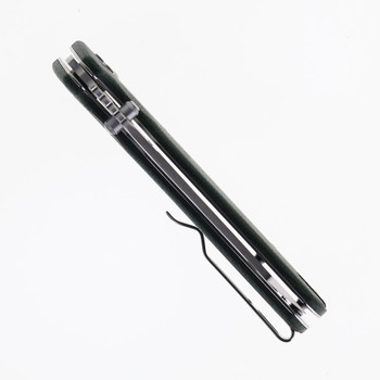 Bestechman CICADA’S WING Folding Knife OD Green Micarta Handle 10Cr15MoV Plain Edge Satin Finish BMK06-M-2