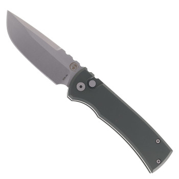 Chaves Knives Pro-Tech Redencion 229 Automatic Knife Green Aluminum Handle Stonewashed Drop Point S35-VN Blade
