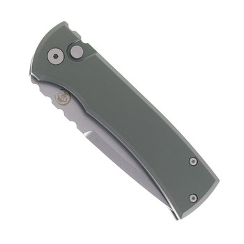 Chaves Knives Pro-Tech Redencion 229 Automatic Knife Green Aluminum Handle Stonewashed Drop Point S35-VN Blade