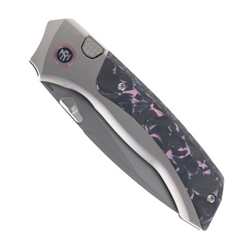 Remette RT-Steed Folding Knife Purple Carbon Fiber & Titanium Handle M390 Blade RTWS-TP