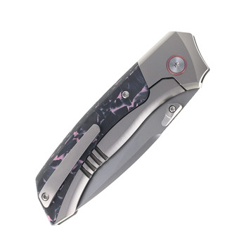 Remette RT-Steed Folding Knife Purple Carbon Fiber & Titanium Handle M390 Blade RTWS-TP