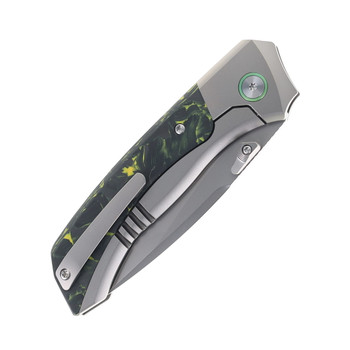 Remette RT-Steed Folding Knife Yellow Carbon Fiber & Titanium Handle M390 Blade RTWS-TY