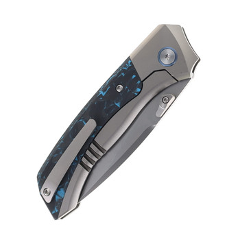 Remette RT-Steed Folding Knife Blue Carbon Fiber & Titanium Handle M390 Blade RTWS-TB