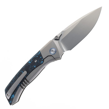 Remette RT-Steed Folding Knife Blue Carbon Fiber & Titanium Handle M390 Blade RTWS-TB
