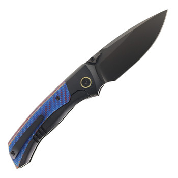 Remette RT-Steed Folding Knife Blue Twill Carbon Fiber & Black Titanium Handle DLC M390 Blade RTWS-BC
