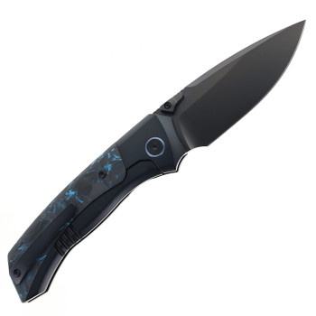Remette RT-Steed Folding Knife Blue Carbon Fiber & Black Titanium Handle DLC M390 Blade RTWS-BL
