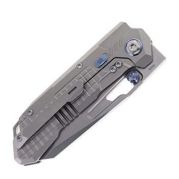 Remette RT-Cool Leopard Folding Knife Gray Titanium Handle M390 Blade RTKS-T