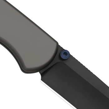 (Ships March 4th) Kizer Drop Bear Zero Folding Knife Dark Gray Aluminum Handle Elmax Drop Point Plain Edge Matte DLC Ultra Finish Ki3619BDA1