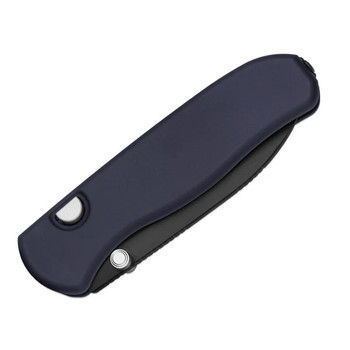 (Ships March 4th) Kizer Drop Bear Zero Folding Knife Dark Blue Aluminum Handle M390 Drop Point Plain Edge Matte DLC Ultra Finish Ki3619BDA2