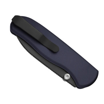 (Ships March 4th) Kizer Drop Bear Zero Folding Knife Dark Blue Aluminum Handle M390 Drop Point Plain Edge Matte DLC Ultra Finish Ki3619BDA2