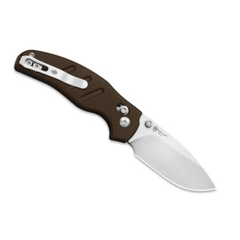 (Ships March 4th) Kizer C01C 2.9 CD Folding Knife Brown Micarta Handle Nitro-V Drop Point Plain Edge Satin Finish V3488.29CDA1
