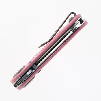 Vosteed Corgi Folding Knife Pink G10 Handle 14C28N Drop Point Plain Edge Satin Finish A3728