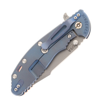 Hinderer Knives XM-24 Harpoon Spanto Blade Folding Knife Orange G10 Battle Blue Titanium Handle S45VN Blade
