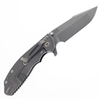 Hinderer Knives XM-24 Harpoon Spanto Blade Folding Knife Black G10 Working Finish Titanium Handle Working Finish S45VN Blade