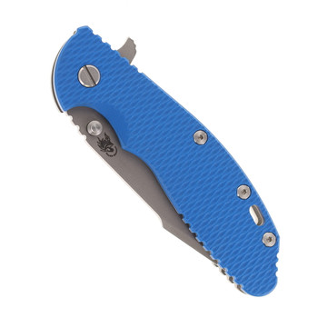 Hinderer Knives XM-24 Harpoon Spanto Blade Folding Knife Blue G10 Working Finish Titanium Handle Working Finish S45VN Blade