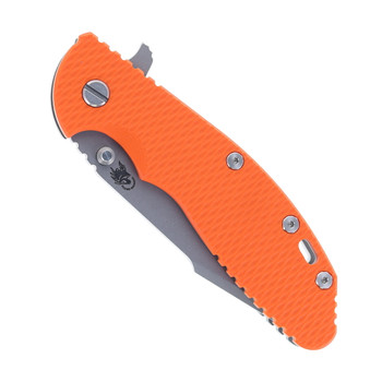 Hinderer Knives XM-24 Harpoon Spanto Blade Folding Knife Orange G10 Working Finish Titanium Handle Working Finish S45VN Blade