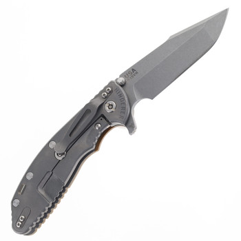 Hinderer Knives XM-24 Harpoon Spanto Blade Folding Knife Coyote G10 Working Finish Titanium Handle Working Finish S45VN Blade